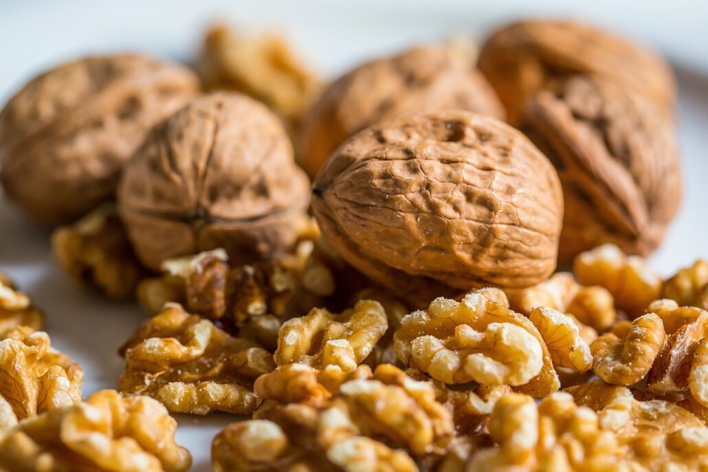 walnut kernels and shells