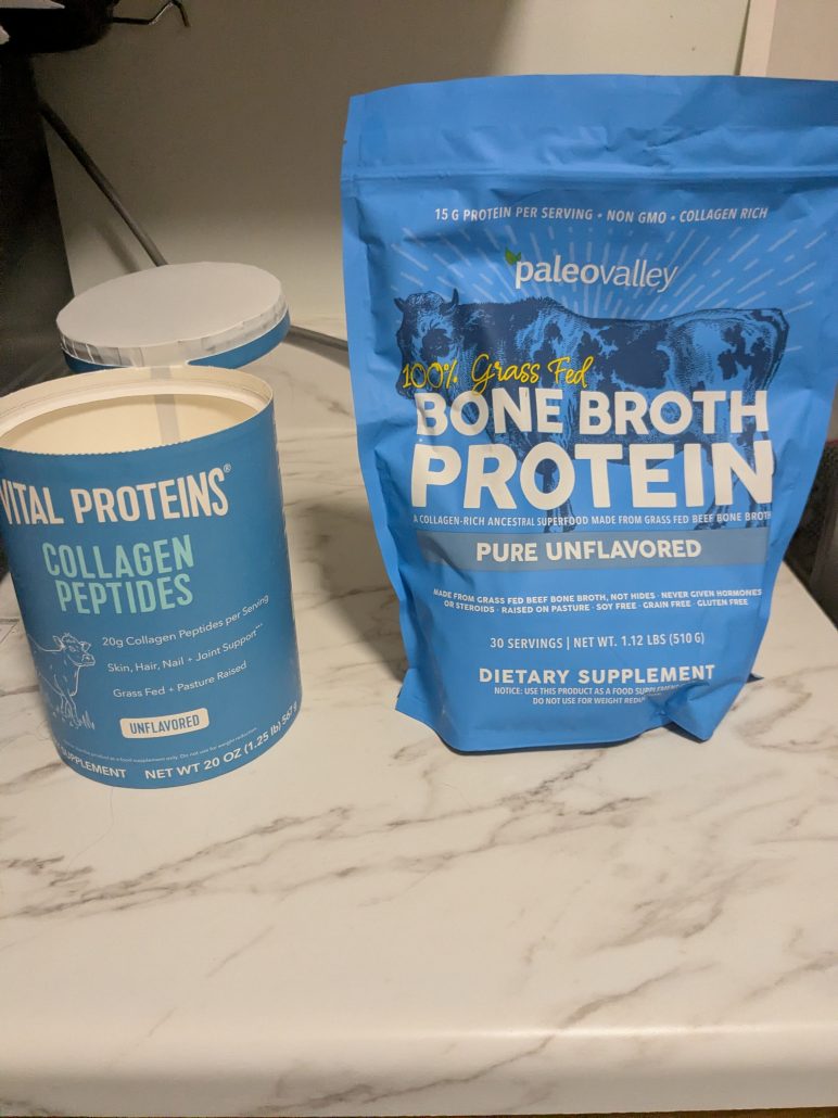 vital proteins collagen peptides vs paleovalley bone broth protein side-by-side